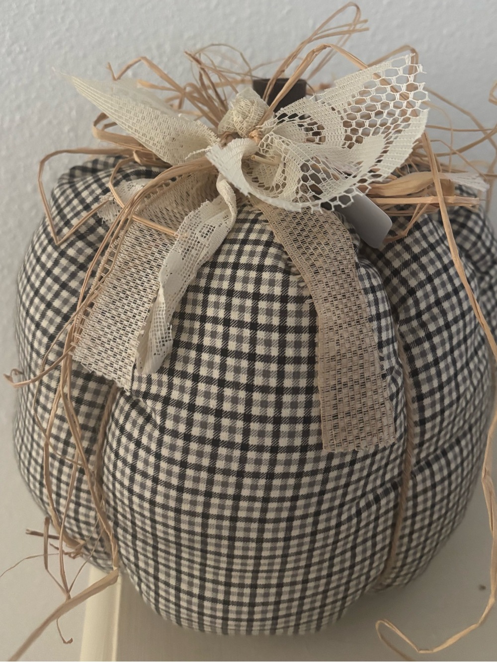 Primitive Farmhouse Pumpkin 🎃 Rustic Decor Plaid Fabric Custom Made Final Sale